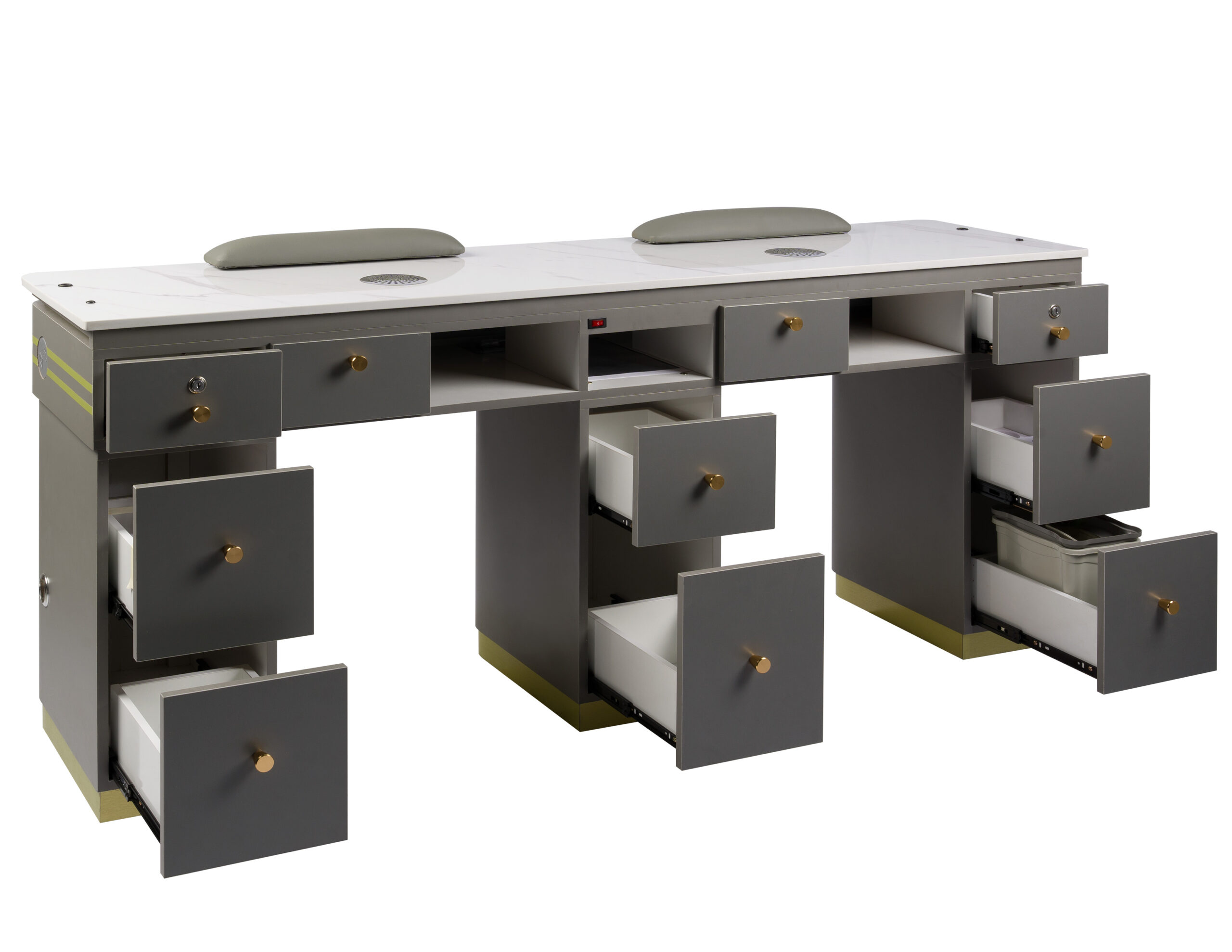 Imperial Grey Double Manicure Table - Image 3